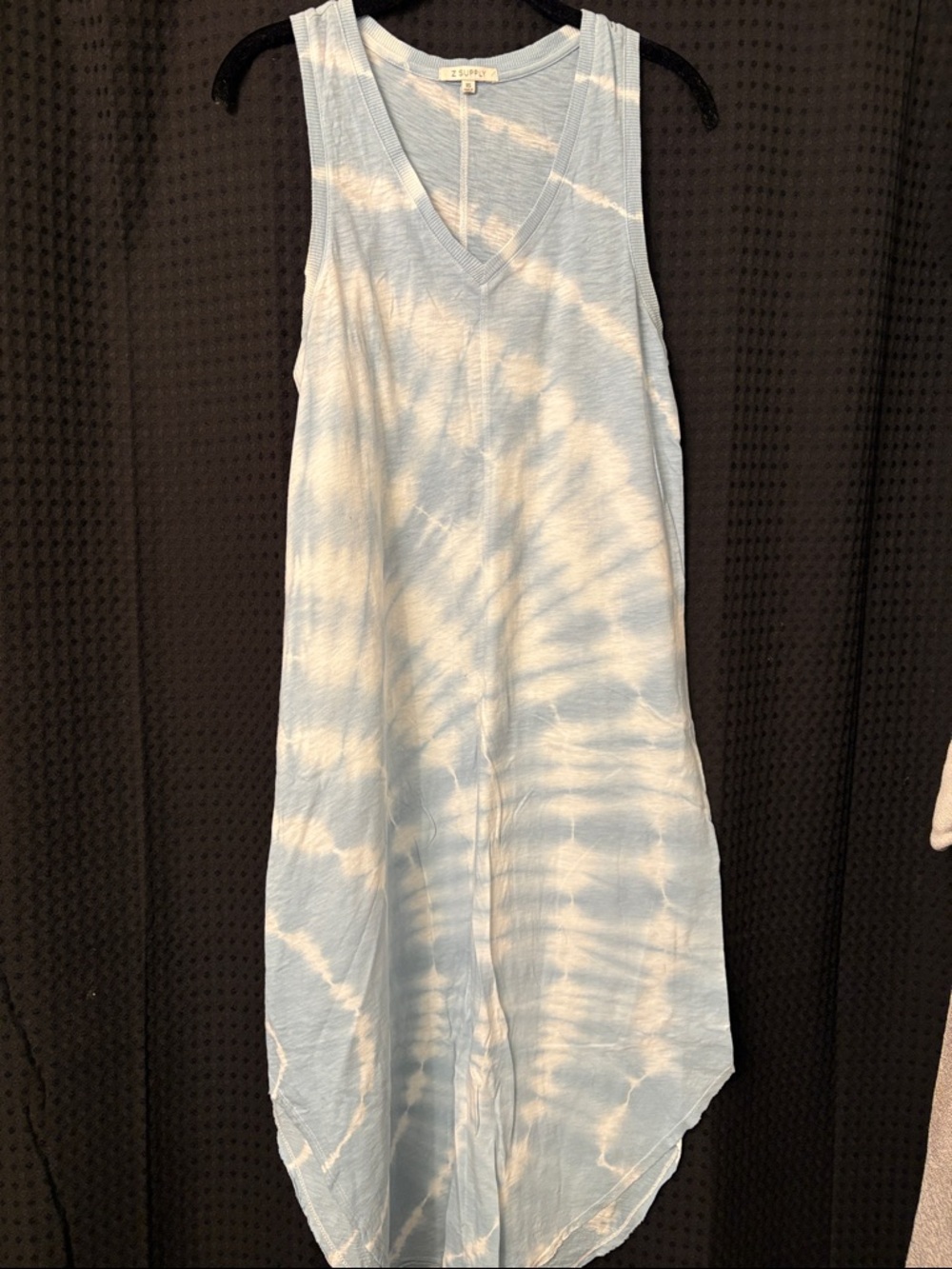 Z Supply Blue and White Tie-Dye Tank Dress